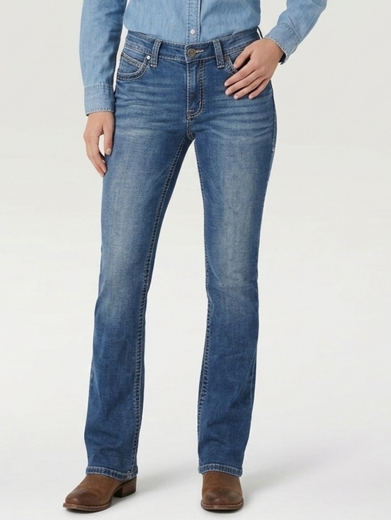 Wrangler Denim - Wrangler Willow Ultimate Riding Jeans Women's 5x34 Blue Bootcut Stretch 10WRW60D